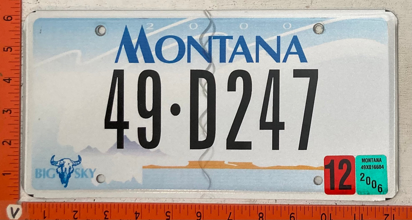 2006 Montana #49-D247 Passenger License Plate