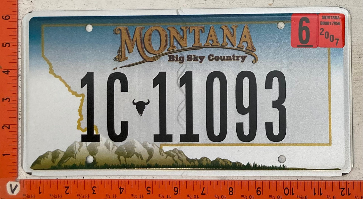 2007 Montana #1C-11093 Passenger License Plate