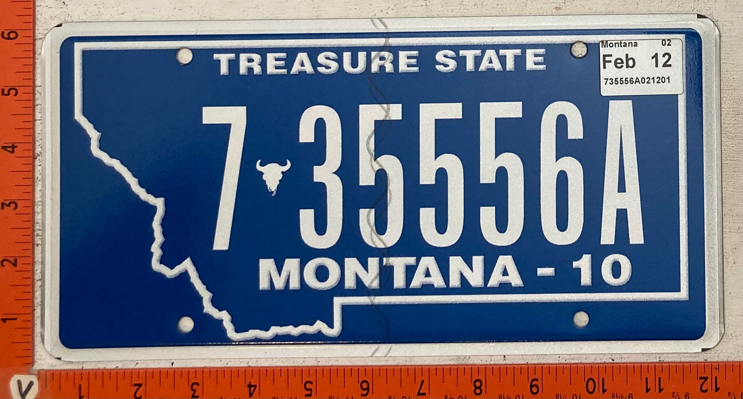 2012 Montana #7-35556A Passenger License Plate