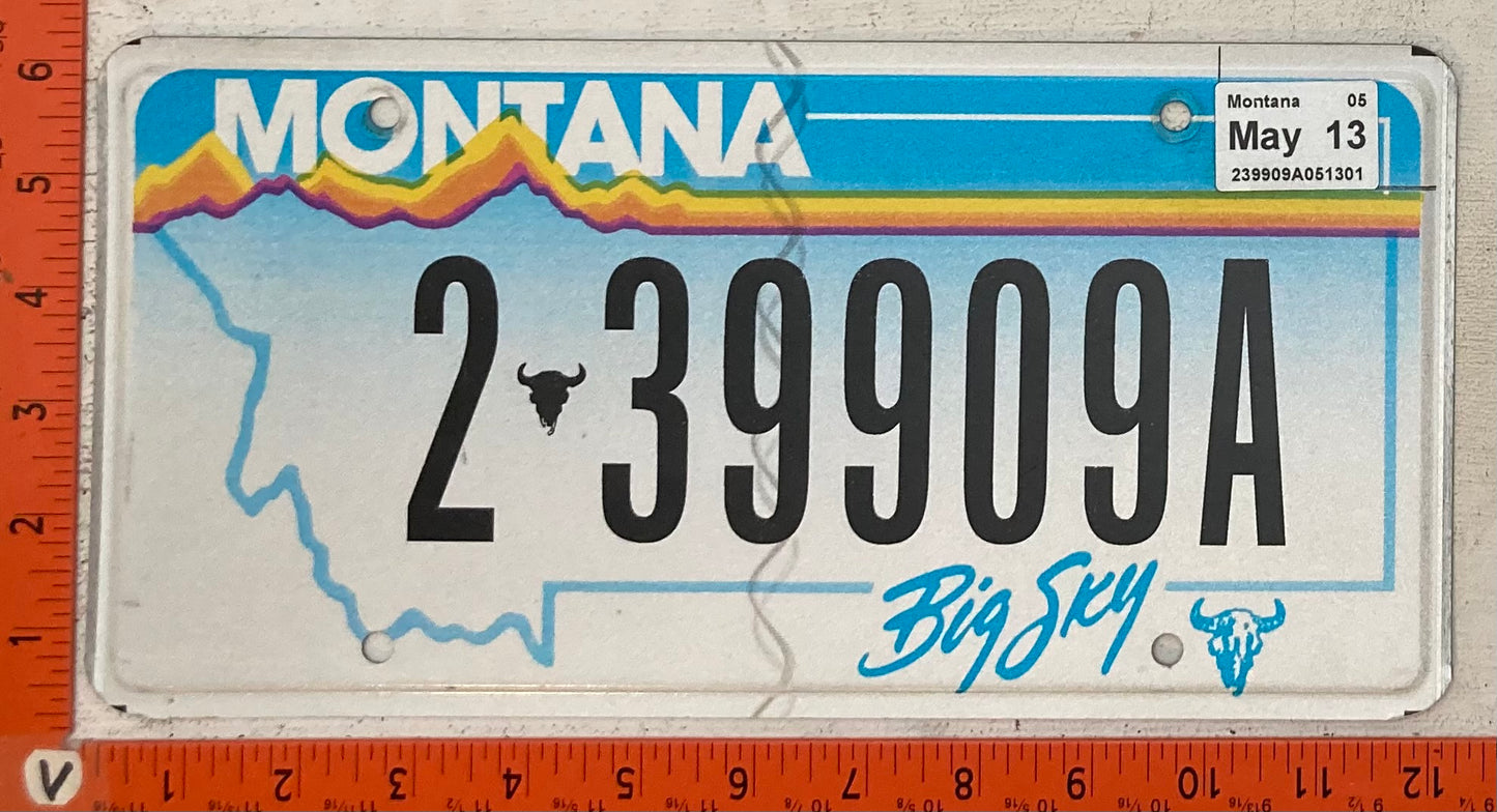 2013 Montana #2-39909A Passenger License Plate