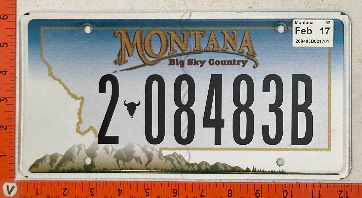 2017 Montana #2-08483B Passenger License Plate