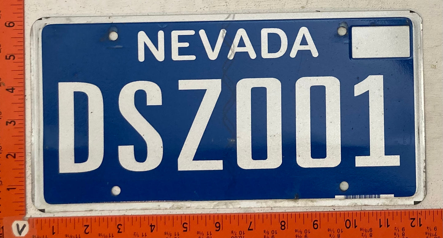Undated Nevada #DSZ 001 Passenger License Plate