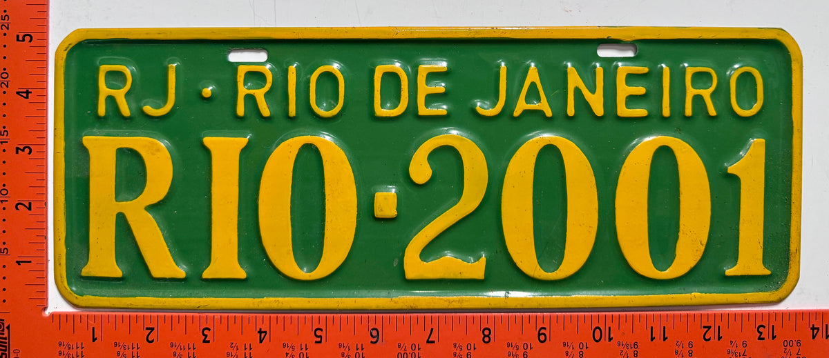 2001 Rio de Janeiro Booster License Plate
