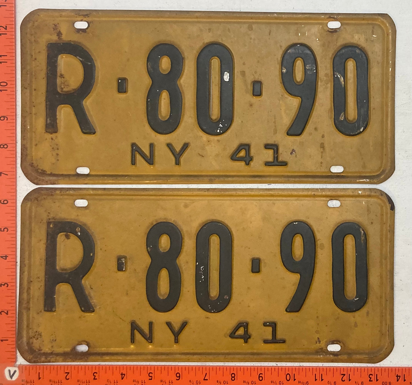 1941 New York #R-80-90 Passenger License Plate (Pair)