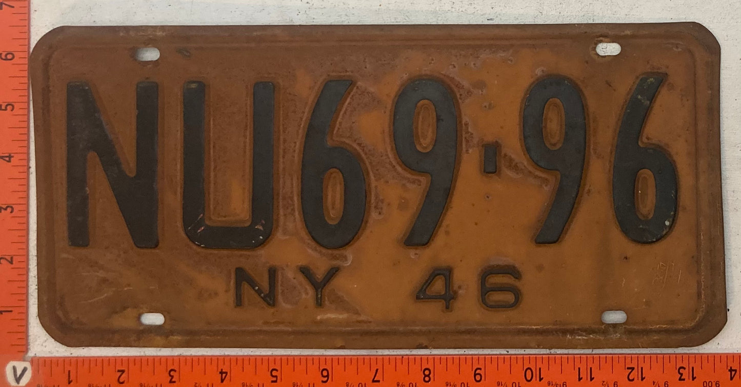 1946 New York #NU69-96 Passenger License Plate