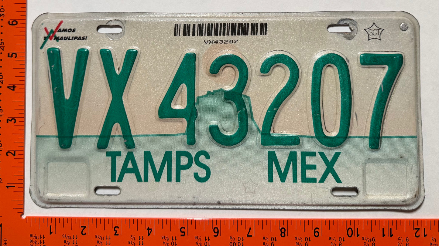 2000 Tamaulipas, Mexico #VX 43207 Truck License Plate