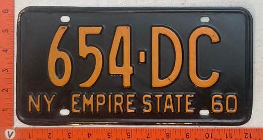 1960 New York #654 DC Passenger License Plate