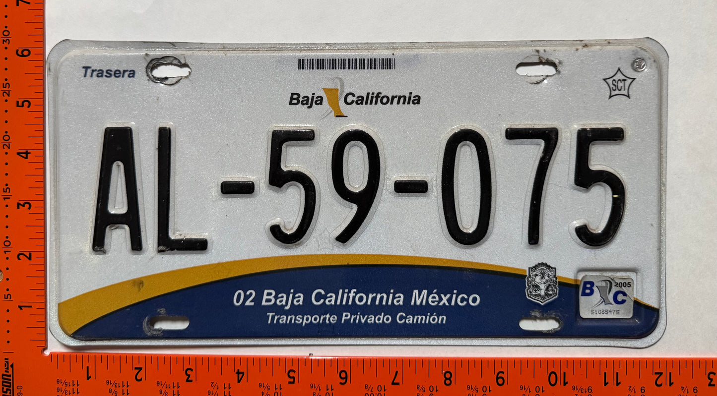 2004-2009 Baja California, Mexico #AL-59-075 Truck License Plate