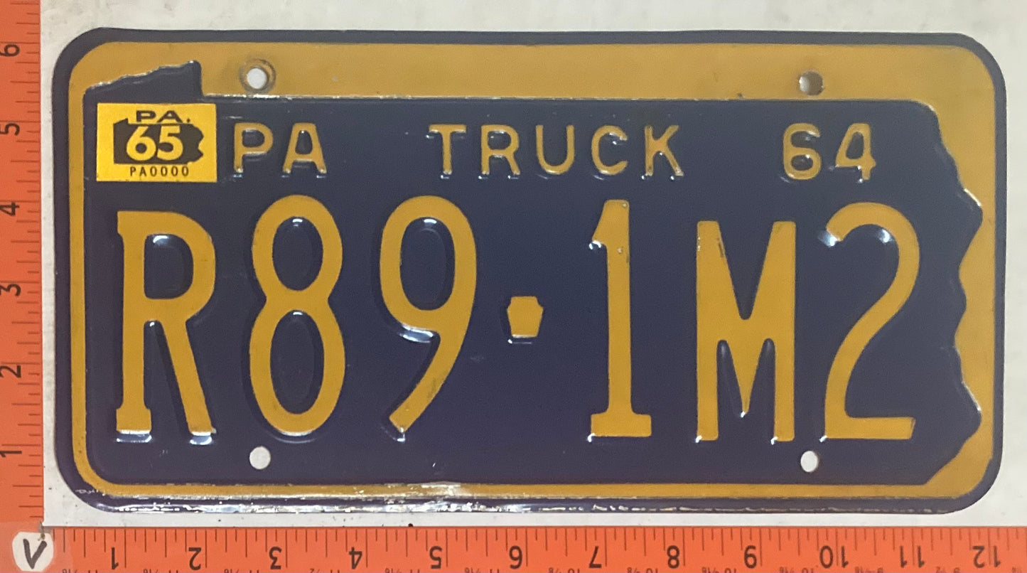 1965 Pennsylvania #R89-1M2 Truck License Plate