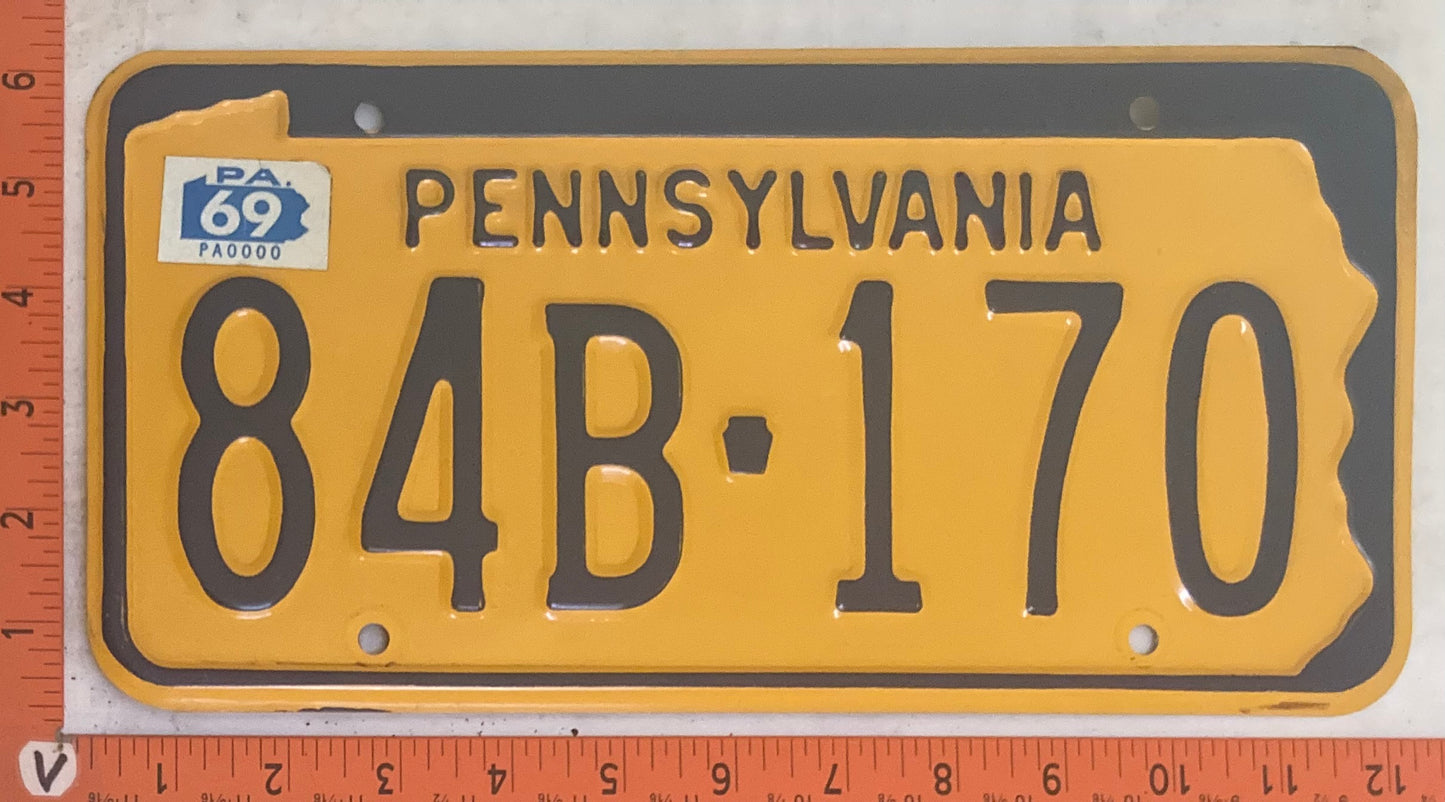 1969 Pennsylvania #84B-170 Passenger License Plate
