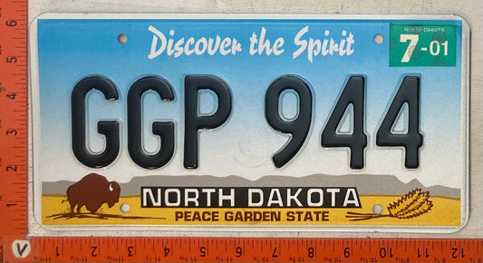 2001 North Dakota #GGP 944 Passenger License Plate