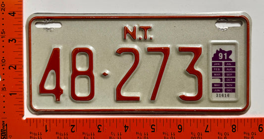 1991 Northern Territory, Australia #48-273 Motorcycle License Plate