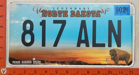2017 North Dakota #817 ALN Passenger License Plate