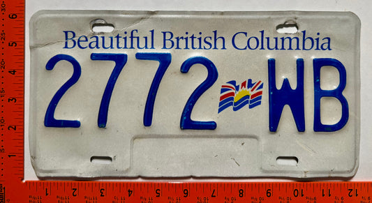 undated British Columbia #2772 WB Commercial License Plate