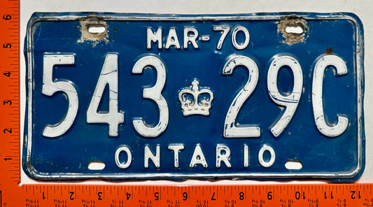 1970 Ontario #543 29C Truck License Plate