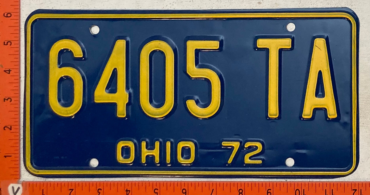 1972 Ohio #6405 TA Passenger License Plate