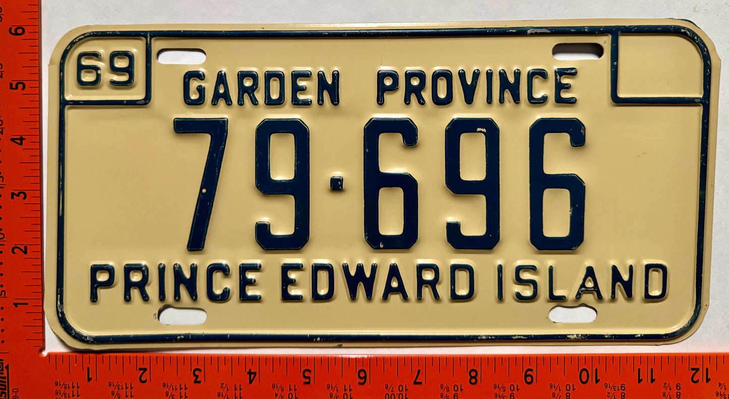 1969 Prince Edward Island #79-696 Passenger License Plate