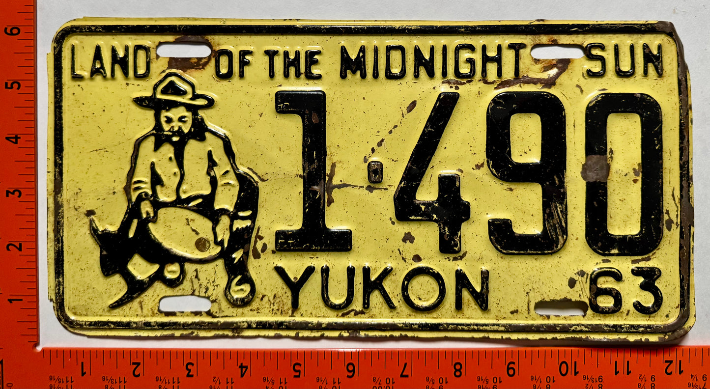 1963 Yukon #1-490 Passenger License Plate