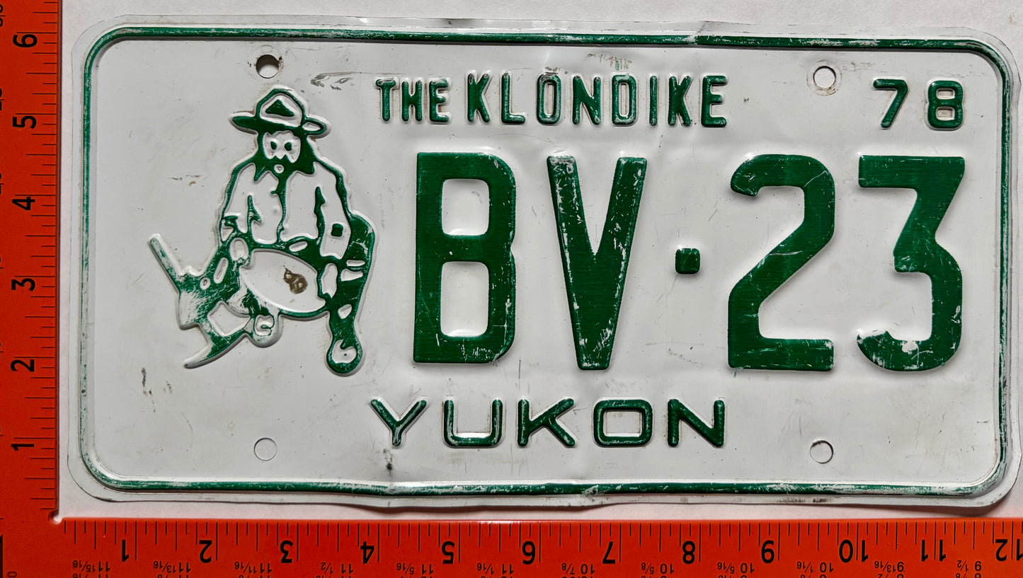 1978 Yukon #BV-23 Passenger License Plate