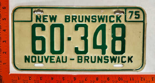 1975 New Brunswick #60-348 Passenger License Plate