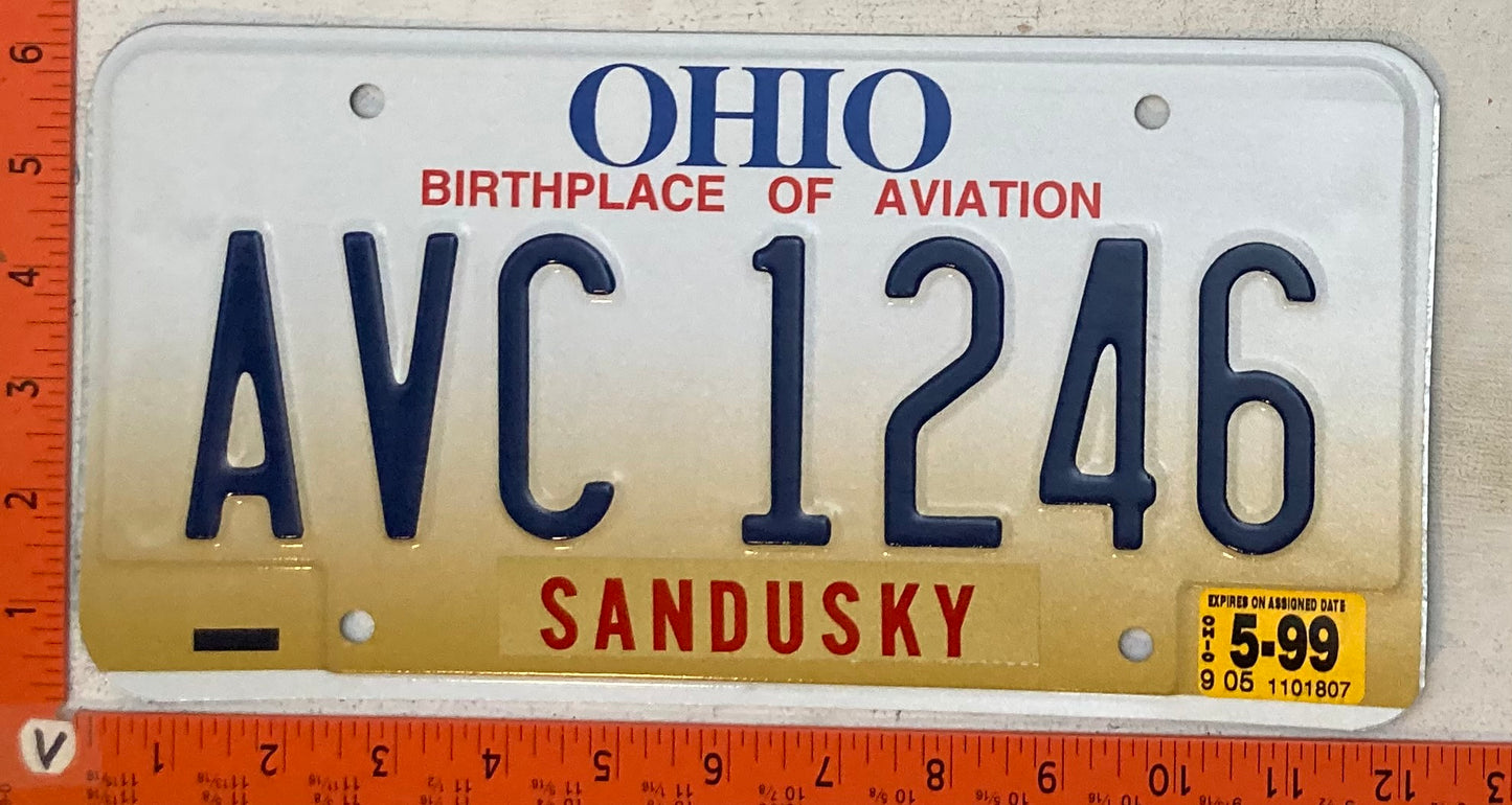1999 Ohio #AVC 1246 Passenger License Plate