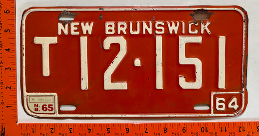 1965 New Brunswick #T12-151 Trailer License Plate