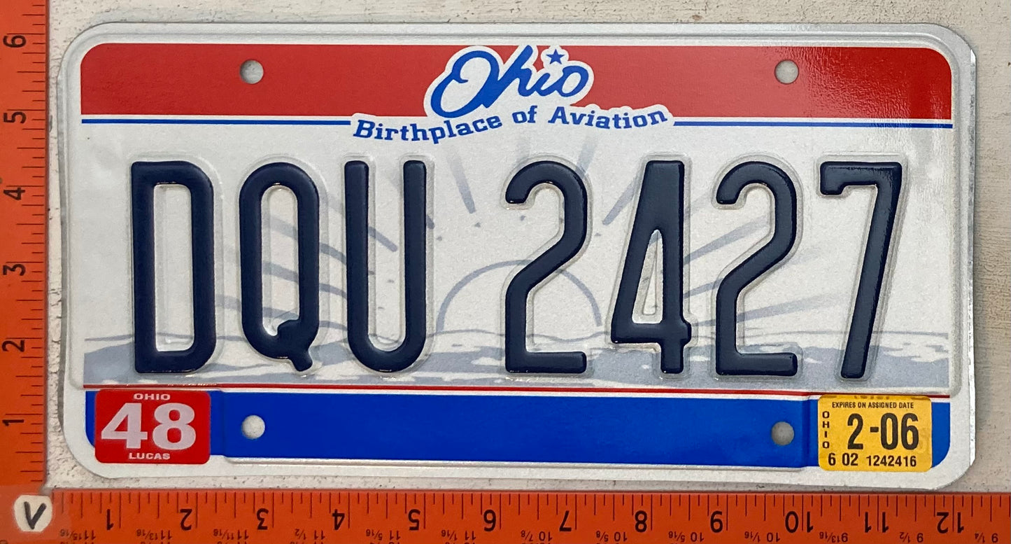 2006 Ohio #DQU 2427 Passenger License Plate