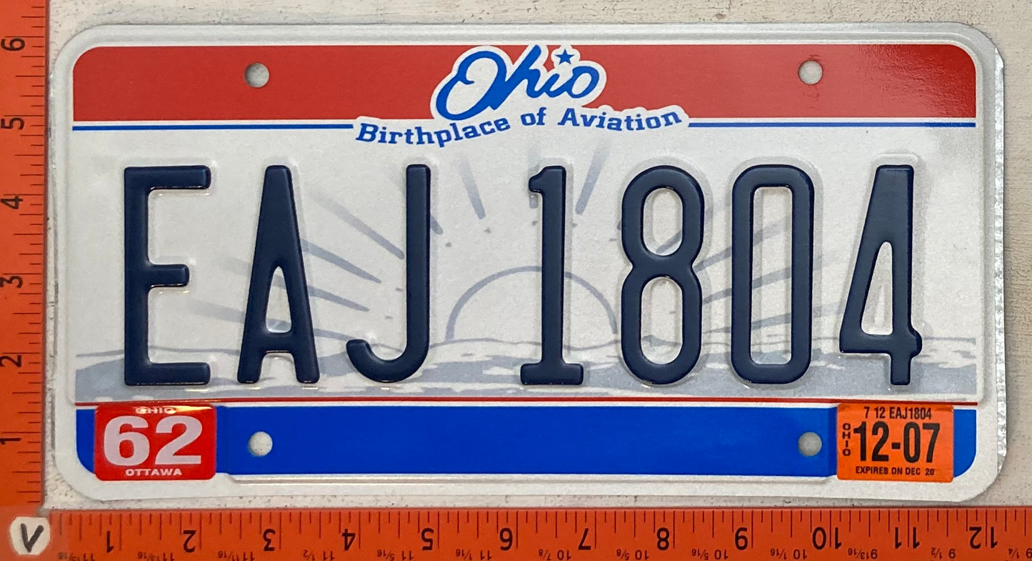 2007 Ohio #EAJ 1804 Passenger License Plate