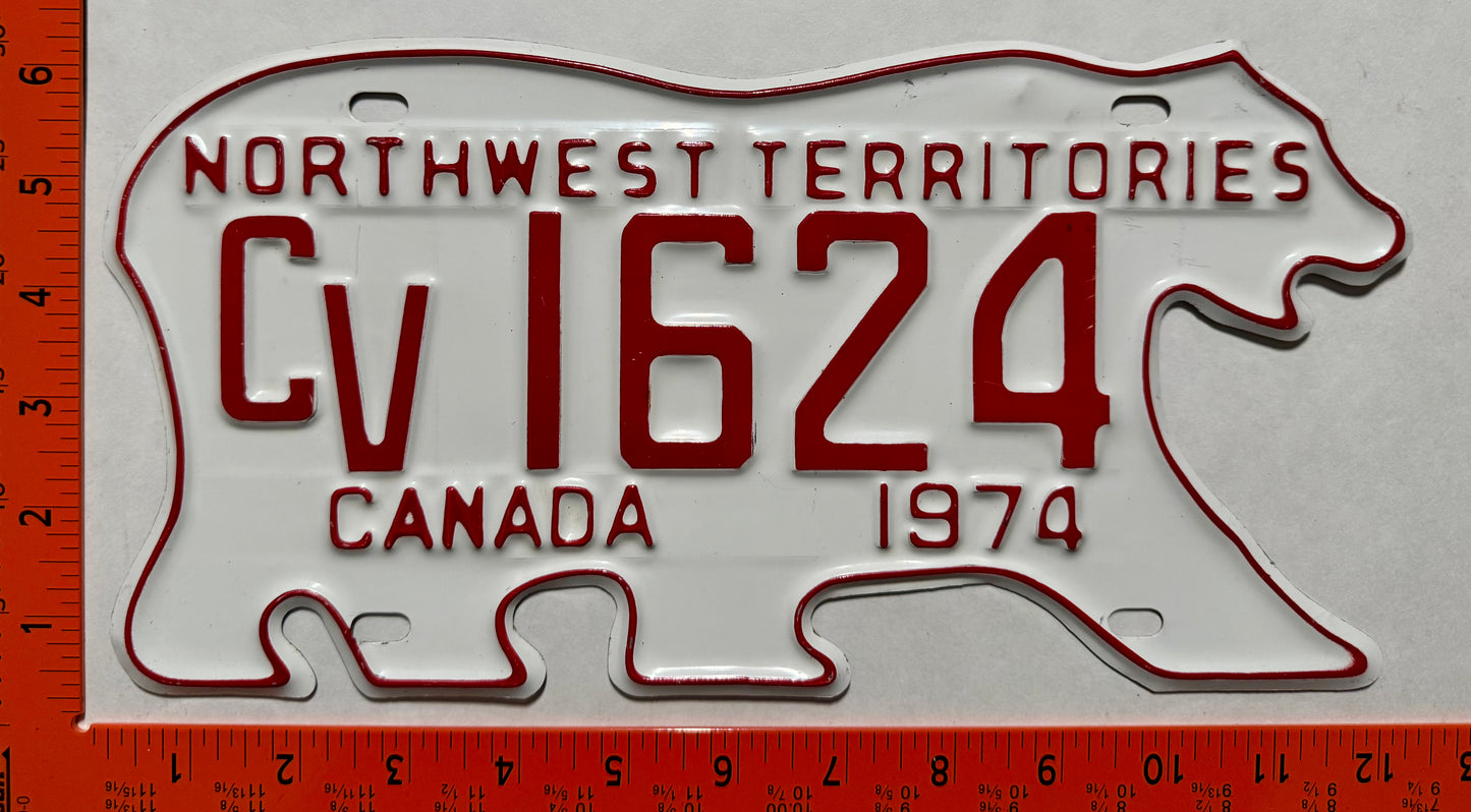 1974 Northwest Territories #CV1624 Commercial License Plate