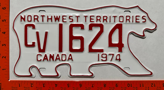 1974 Northwest Territories #CV1624 Commercial License Plate