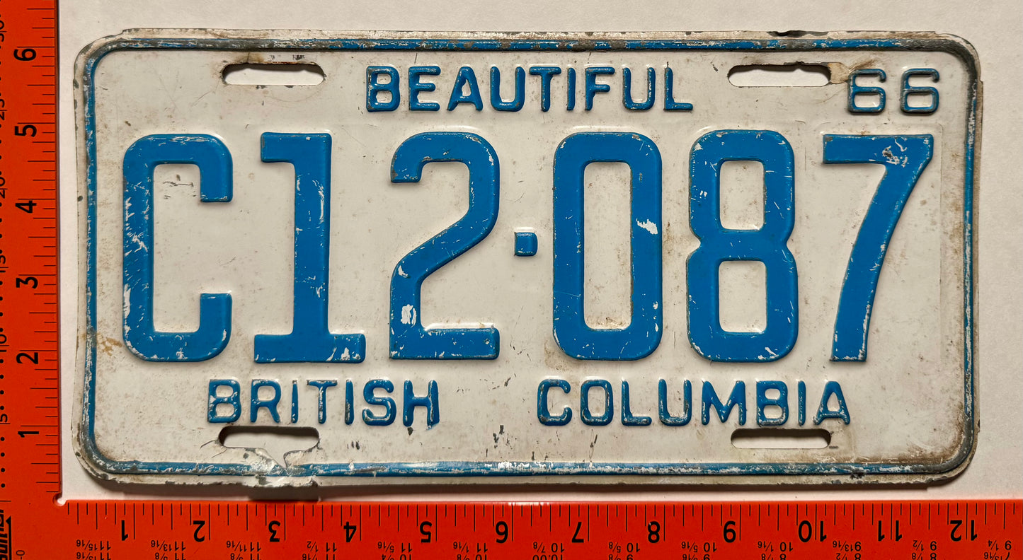 1966 British Columbia #C12-087 Commercial License Plate