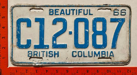 1966 British Columbia #C12-087 Commercial License Plate