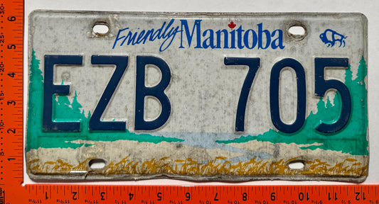 undated Manitoba #EZB 705 Passenger License Plate