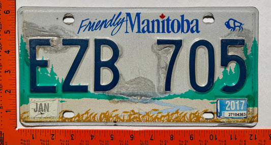 2017 Manitoba #EZB 705 Passenger License Plate