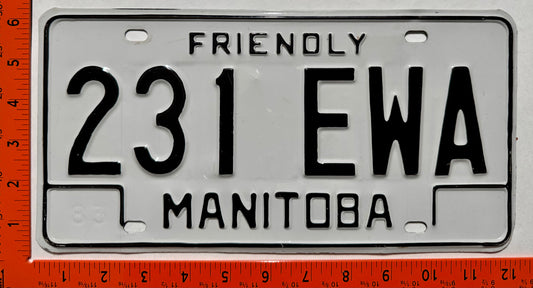 undated Manitoba #231 EWA Passenger License Plate