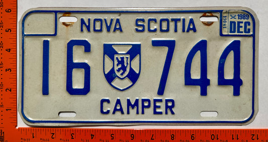 1989 Nova Scotia #16 744 Camper License Plate