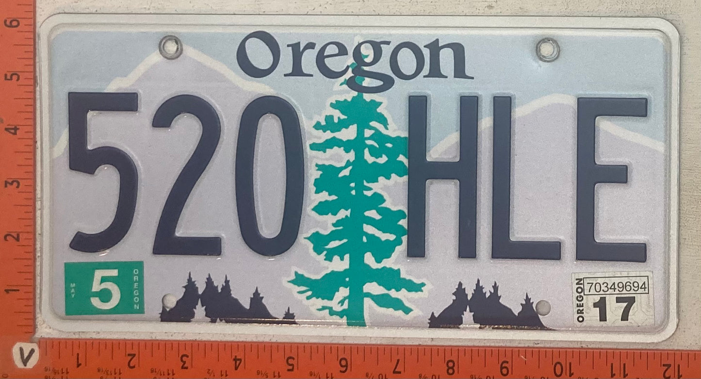 2017 Oregon #520 HLE Passenger License Plate