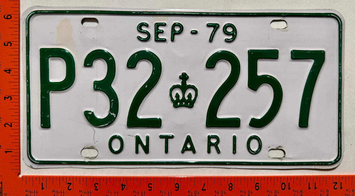 1979 Ontario #P32 257 Commercial License Plate