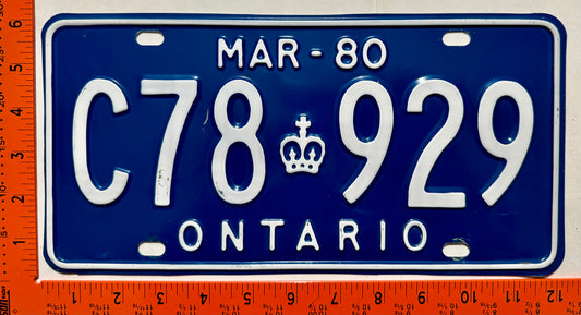1980 Ontario #C78 929 Commercial License Plate