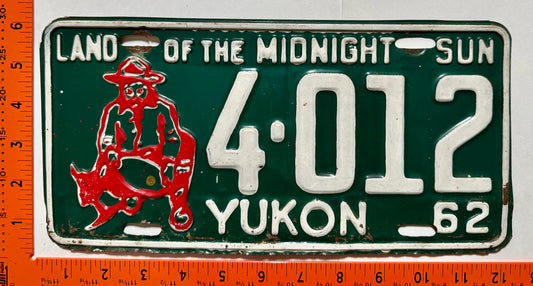 1962 Yukon #4-012 Passenger License Plate