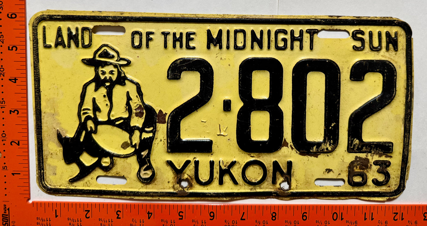 1963 Yukon #2-802 Passenger License Plate