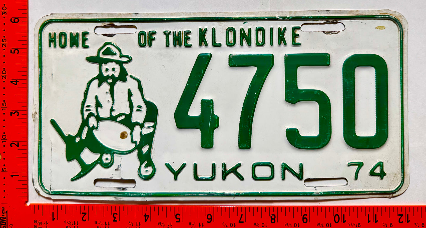 1974 Yukon #4750 Passenger License Plate