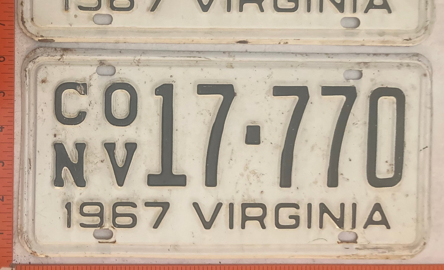 1967 Virginia #CO/NV 17-770 Passenger License Plate (Pair)
