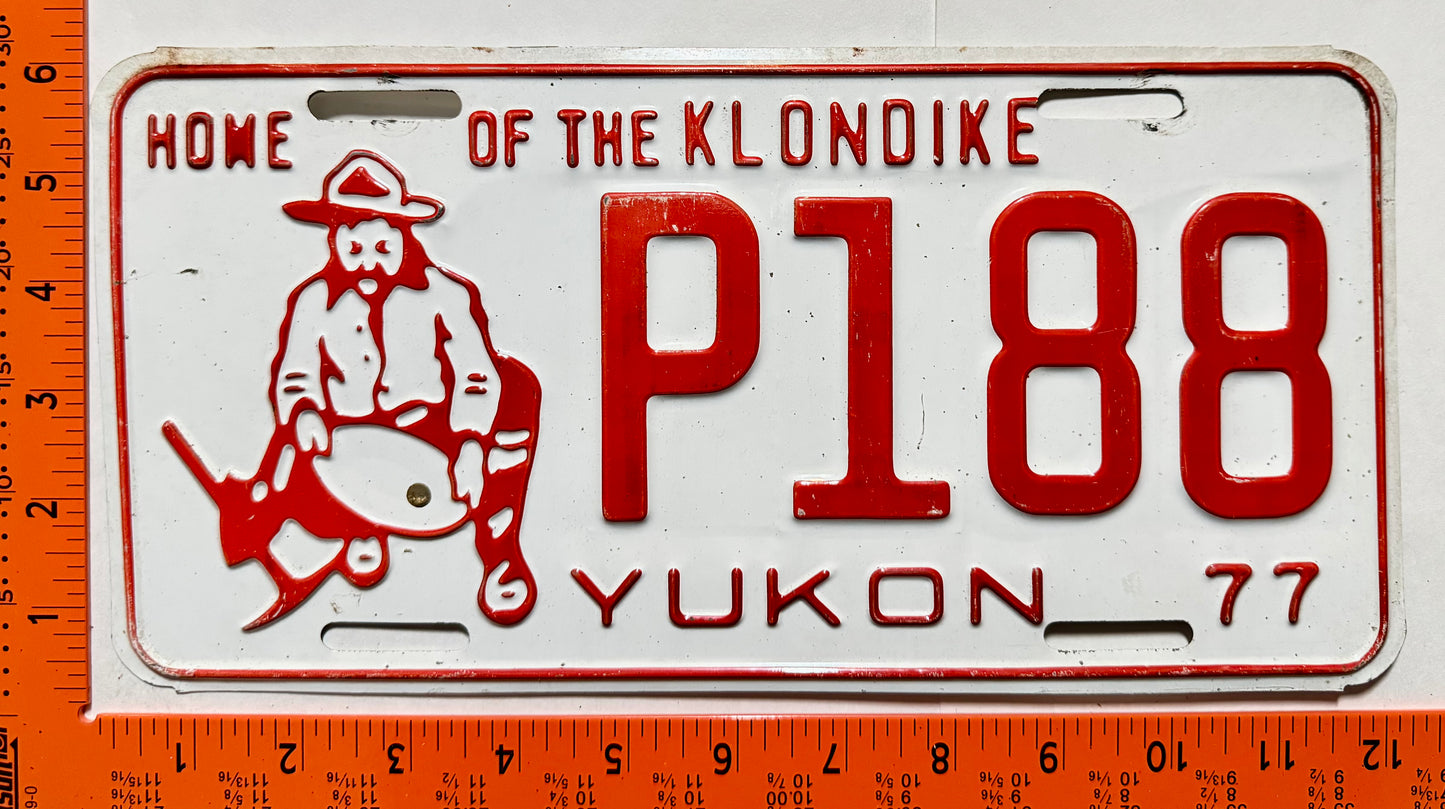 1977 Yukon #P188 Passenger License Plate