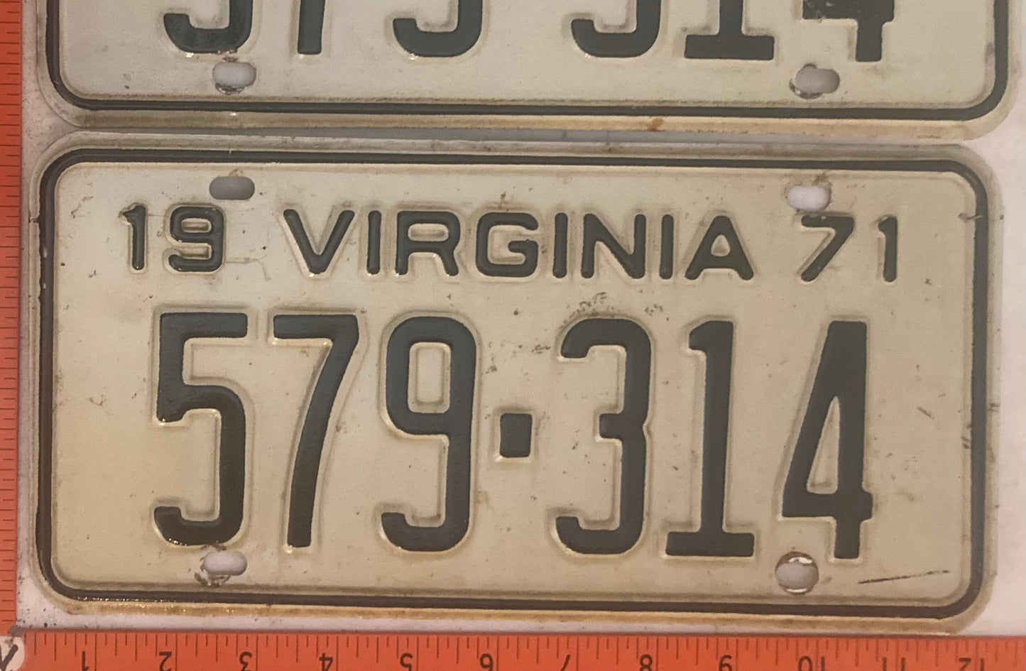 1971 Virginia #579-314 Passenger License Plate (Pair)