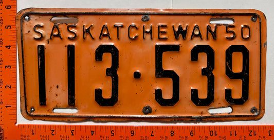 1950 Saskatchewan #113-539 Passenger License Plate
