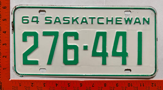 1964 Saskatchewan #276-441 Passenger License Plate