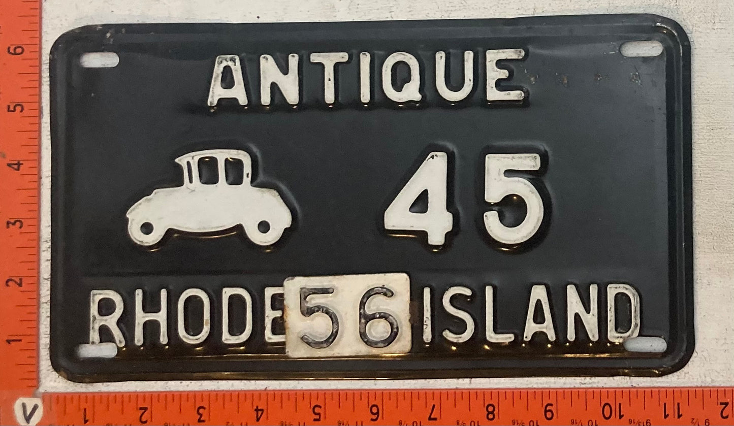 1956 Rhode Island #45 Antique Auto License Plate