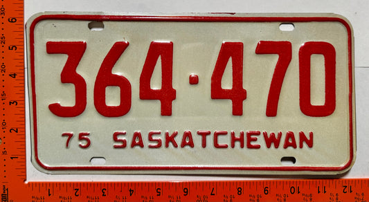 1975 Saskatchewan #364-470 Passenger License Plate