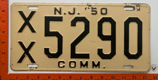 1950 New Jersey #X/X 4290 Commercial License Plate